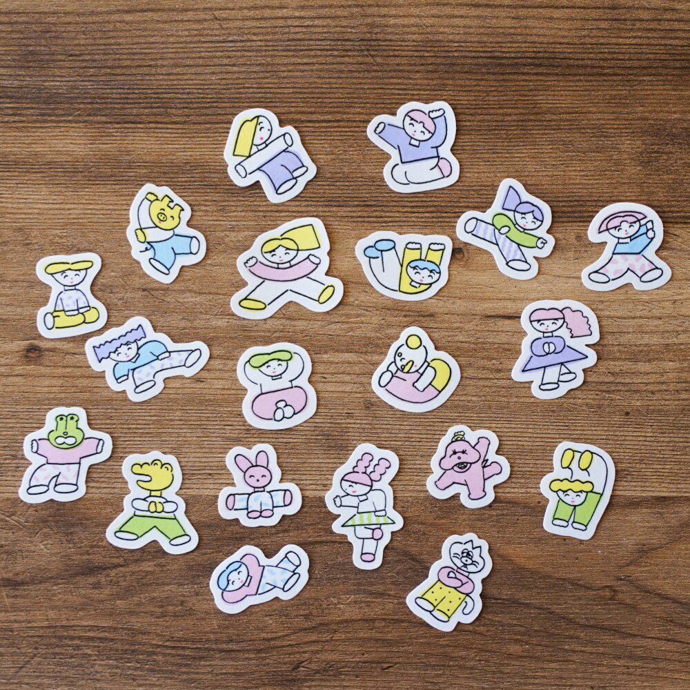 手紙社｜ニシワキタダシ・フレークシール「それぞれすきなポーズシール