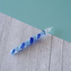 kokeshi・藤田えみ｜リボンケーンLollipop shortガラスペン《スカイ