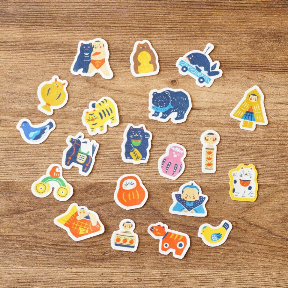 手紙社｜Mokuji・フレークシール「かわいい郷土玩具」 | 月刊手紙舎