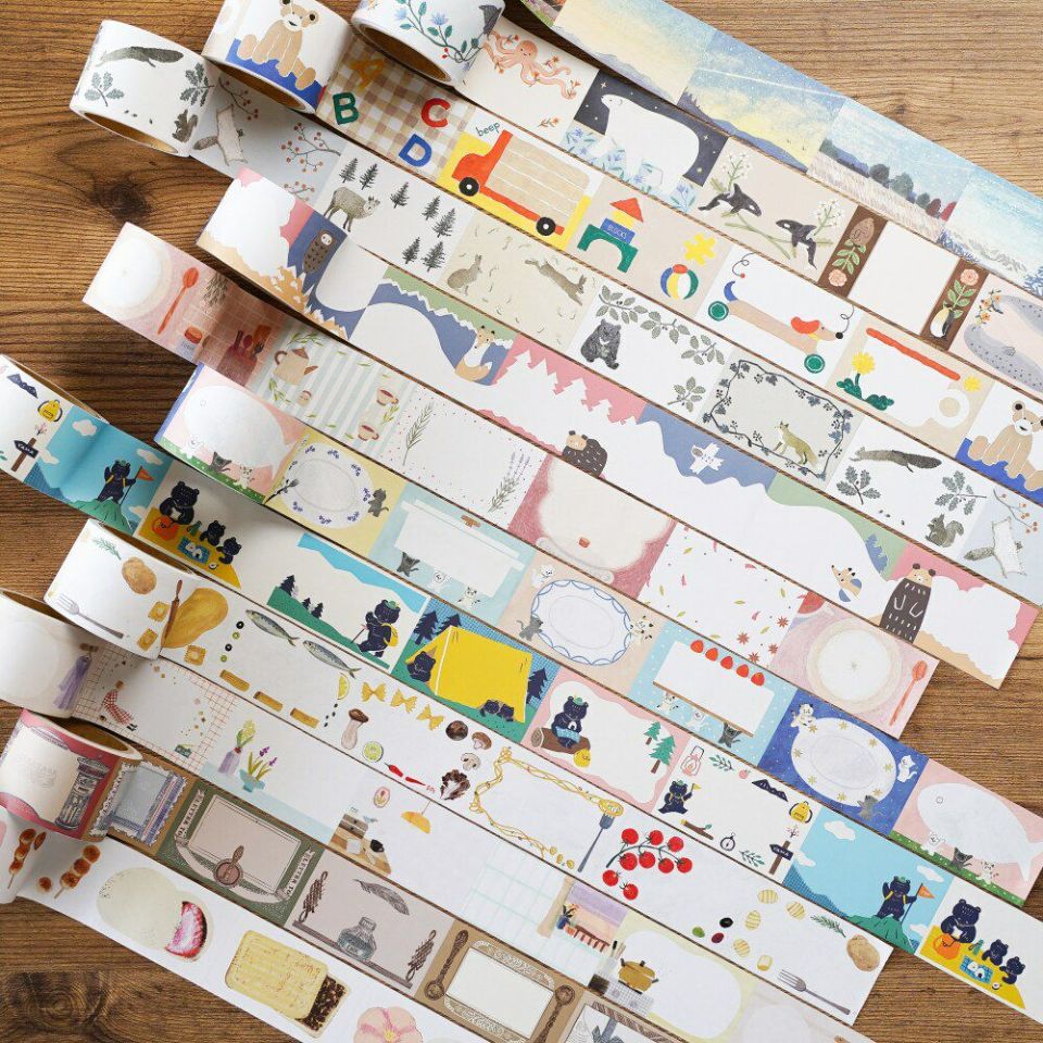 手紙社｜Mokuji・ロールふせん「クマの山のぼり」 | 月刊手紙舎