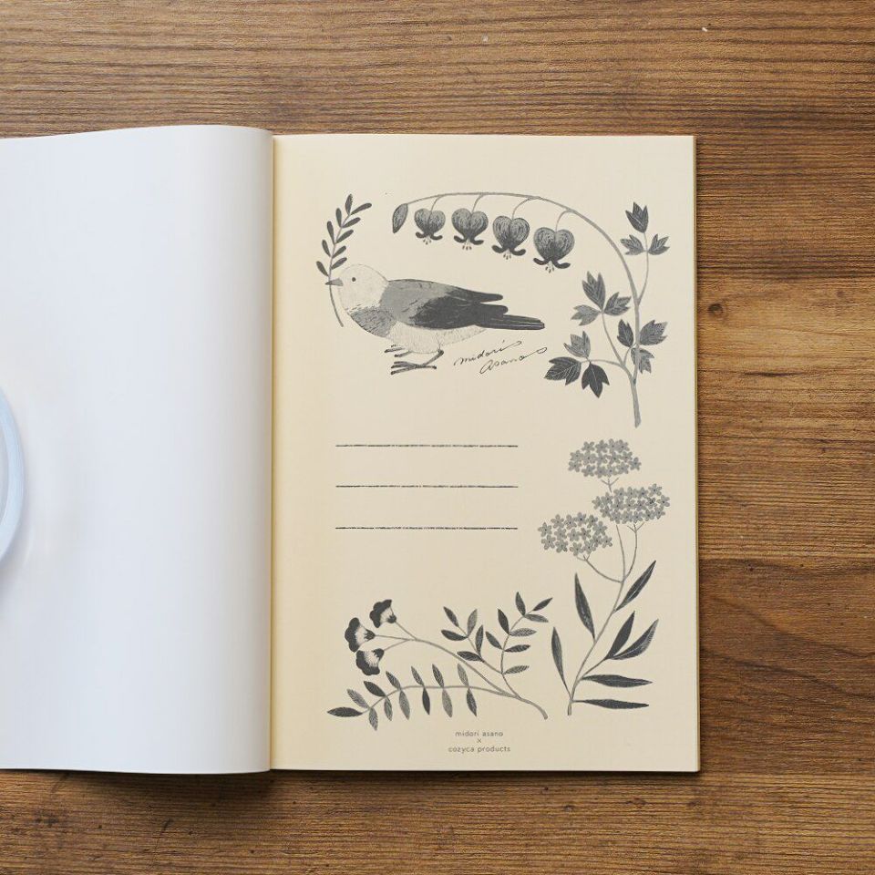 表現社 cozyca products｜浅野みどり・A5サイズノート 「ことりとのの