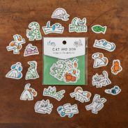 手紙社｜yamyam・フレークシール「CAT AND DOG とらねことブチいぬの