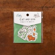 にゃん活様、ロールシール 手紙社｜yamyam・フレークシール「CAT AND DOG とらねことブチ