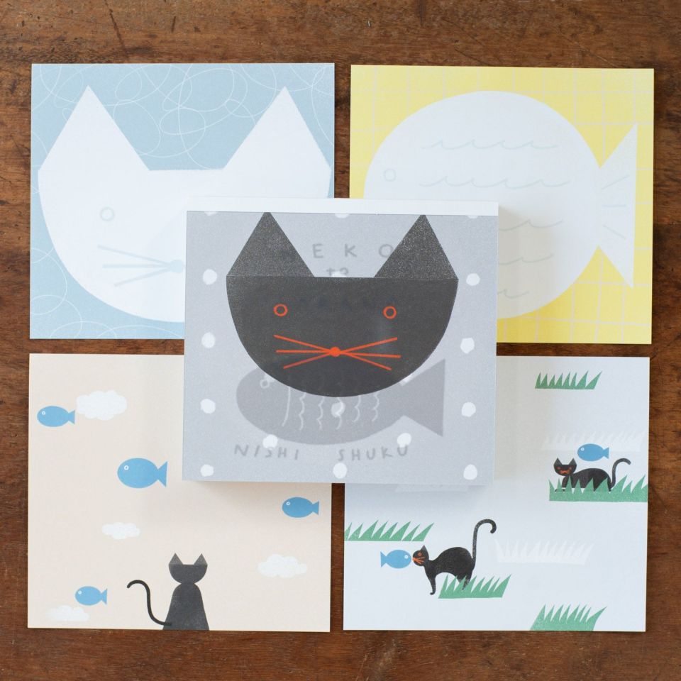 表現社 cozyca products｜西淑・ブロックメモ「NEKO to SAKANA