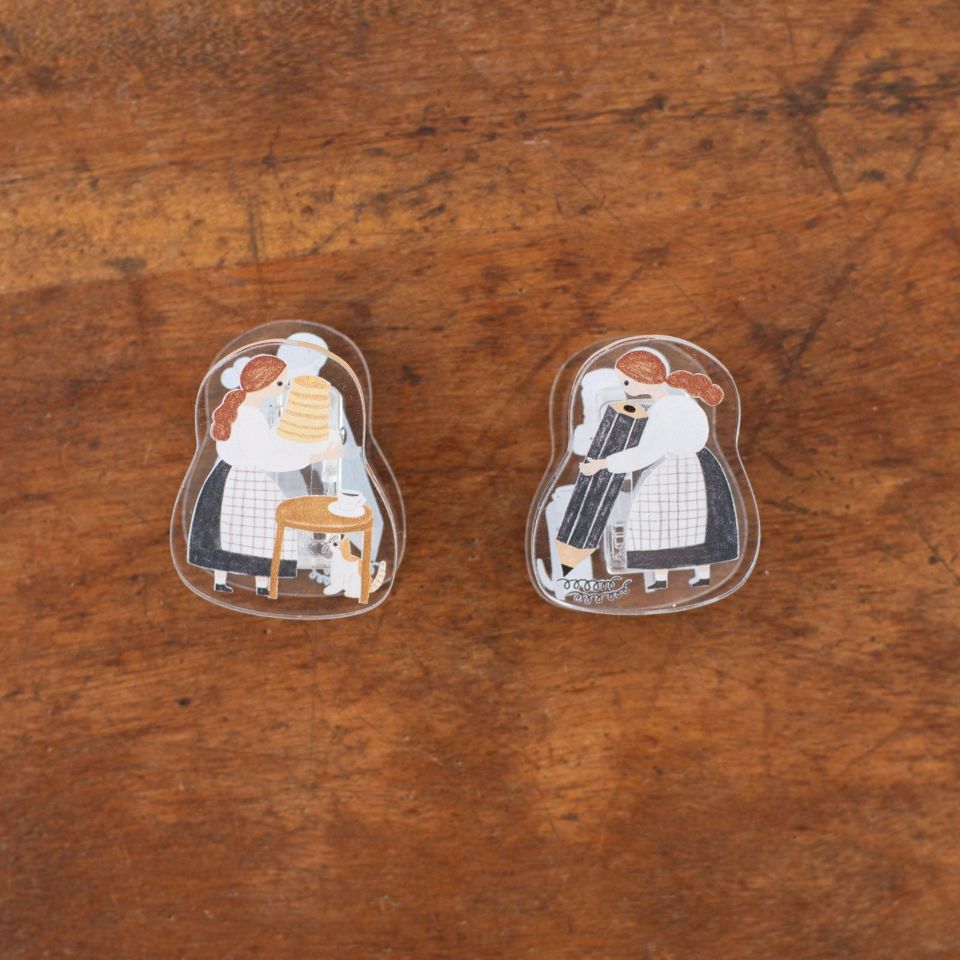 手紙社｜ネクタイ・リバーシブルアクリルクリップ「ちょっと書く、休憩