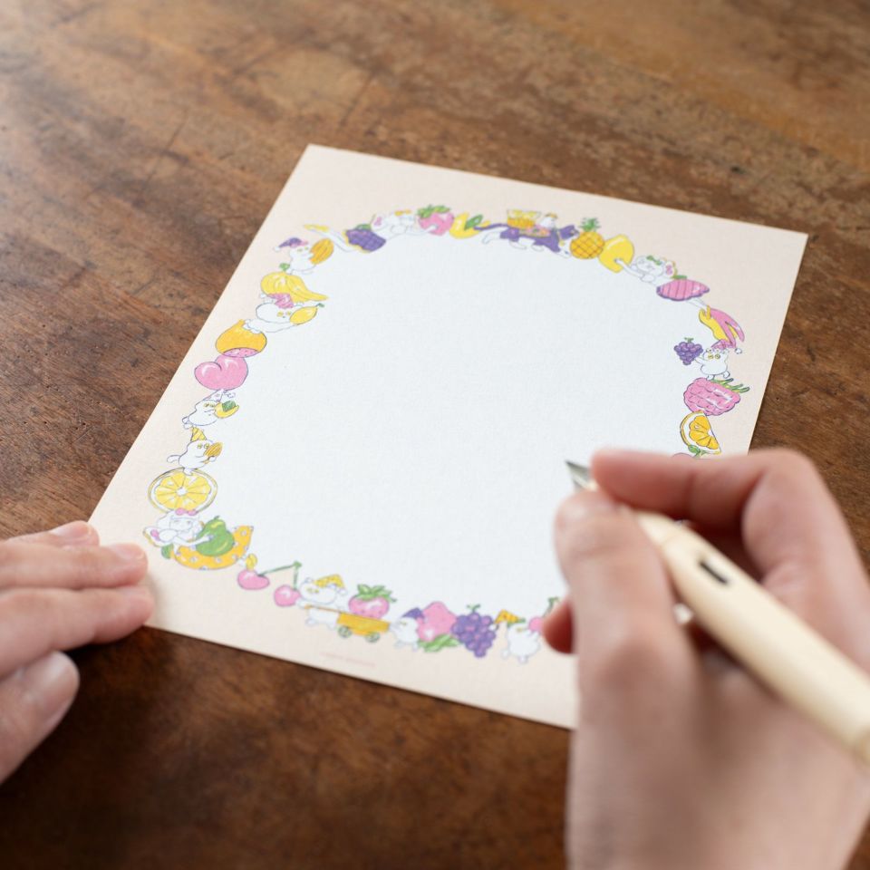 表現社 cozyca products｜北澤平祐・レターセット「くだものをはこぶ