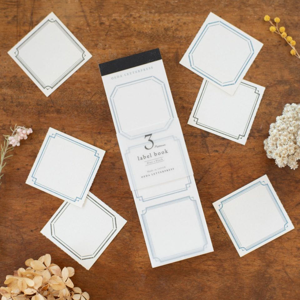 大枝活版室 / OEDA LETTERPRESS｜3pattern label book【Blue&Black
