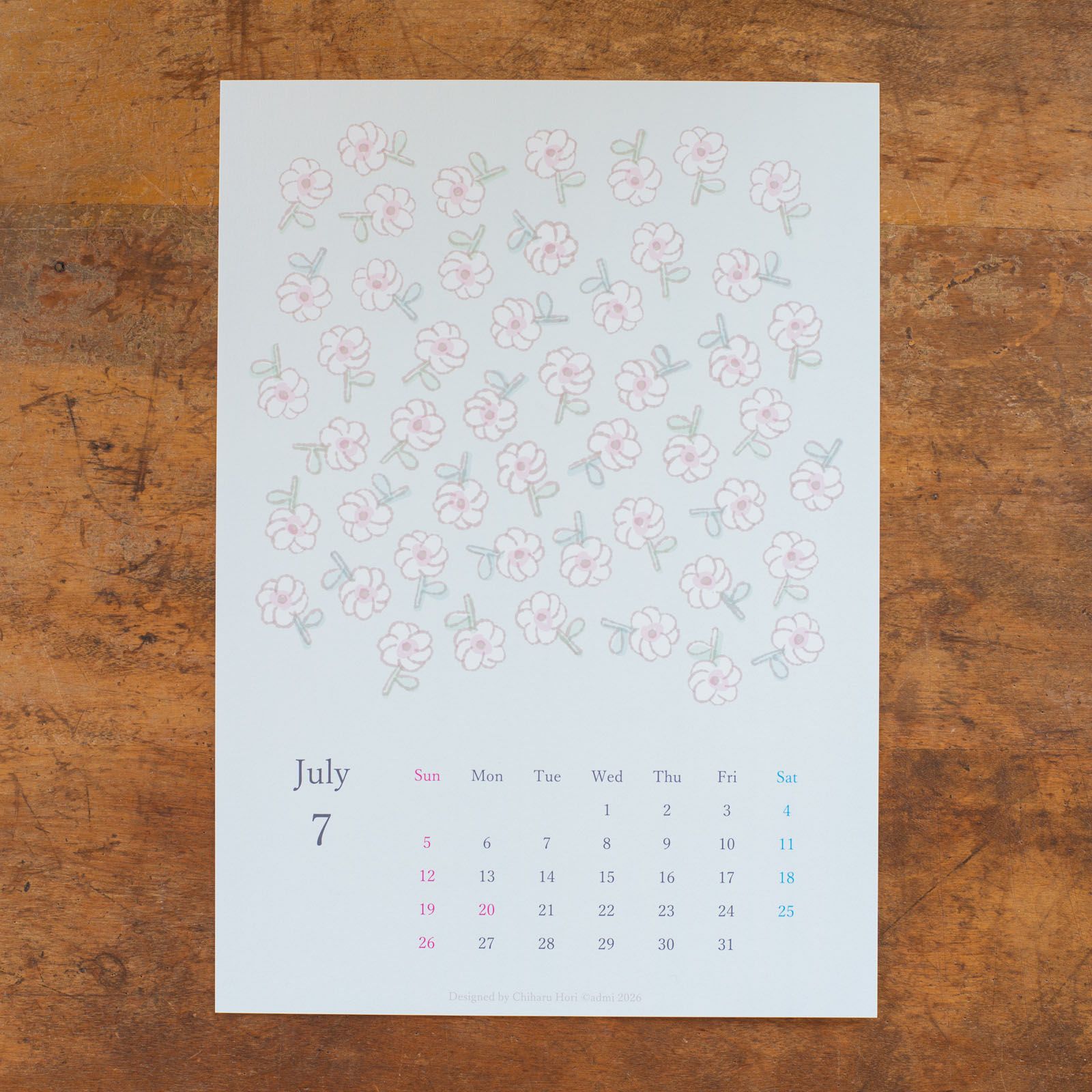 admi｜2026年カレンダー7月