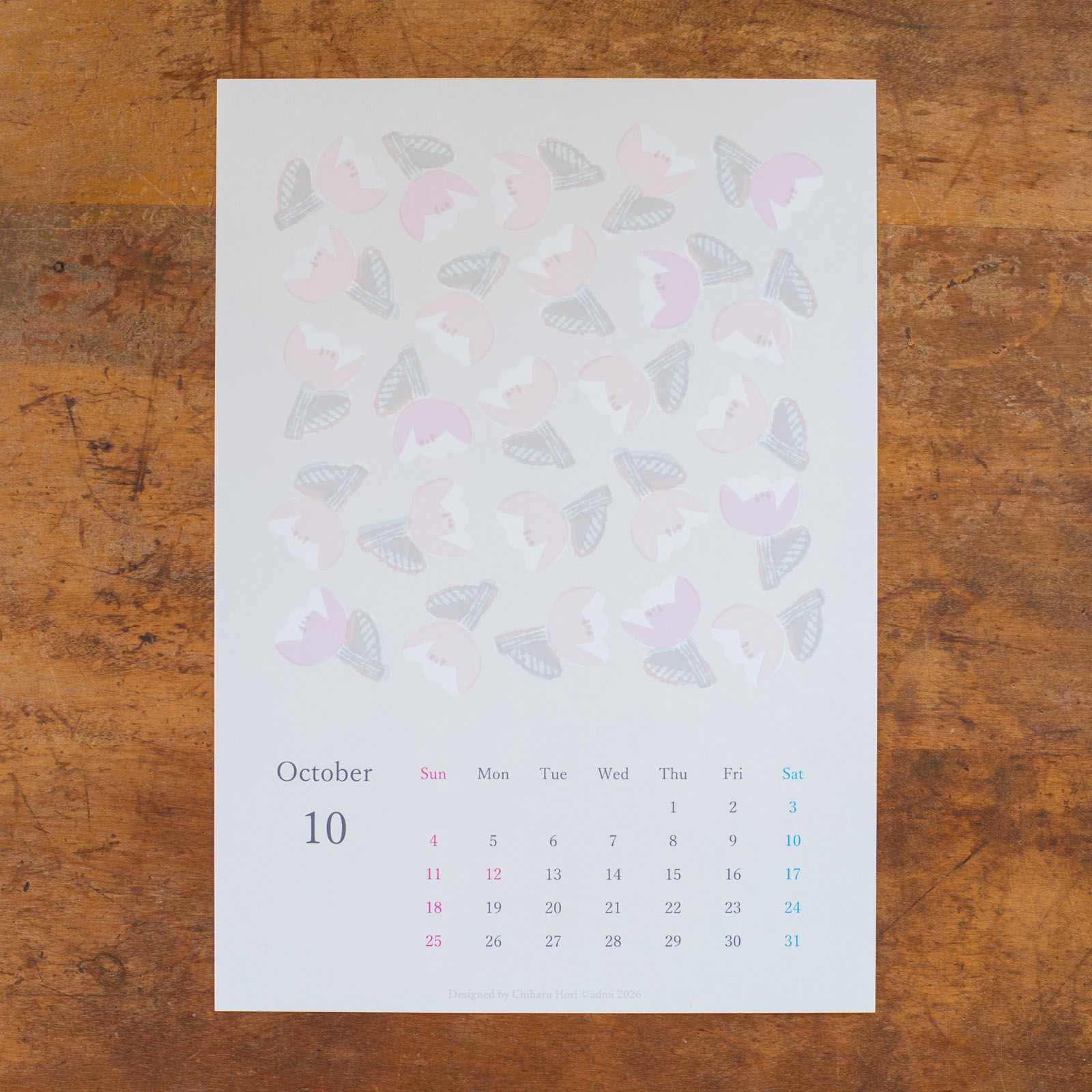 admi｜2026年カレンダー10月