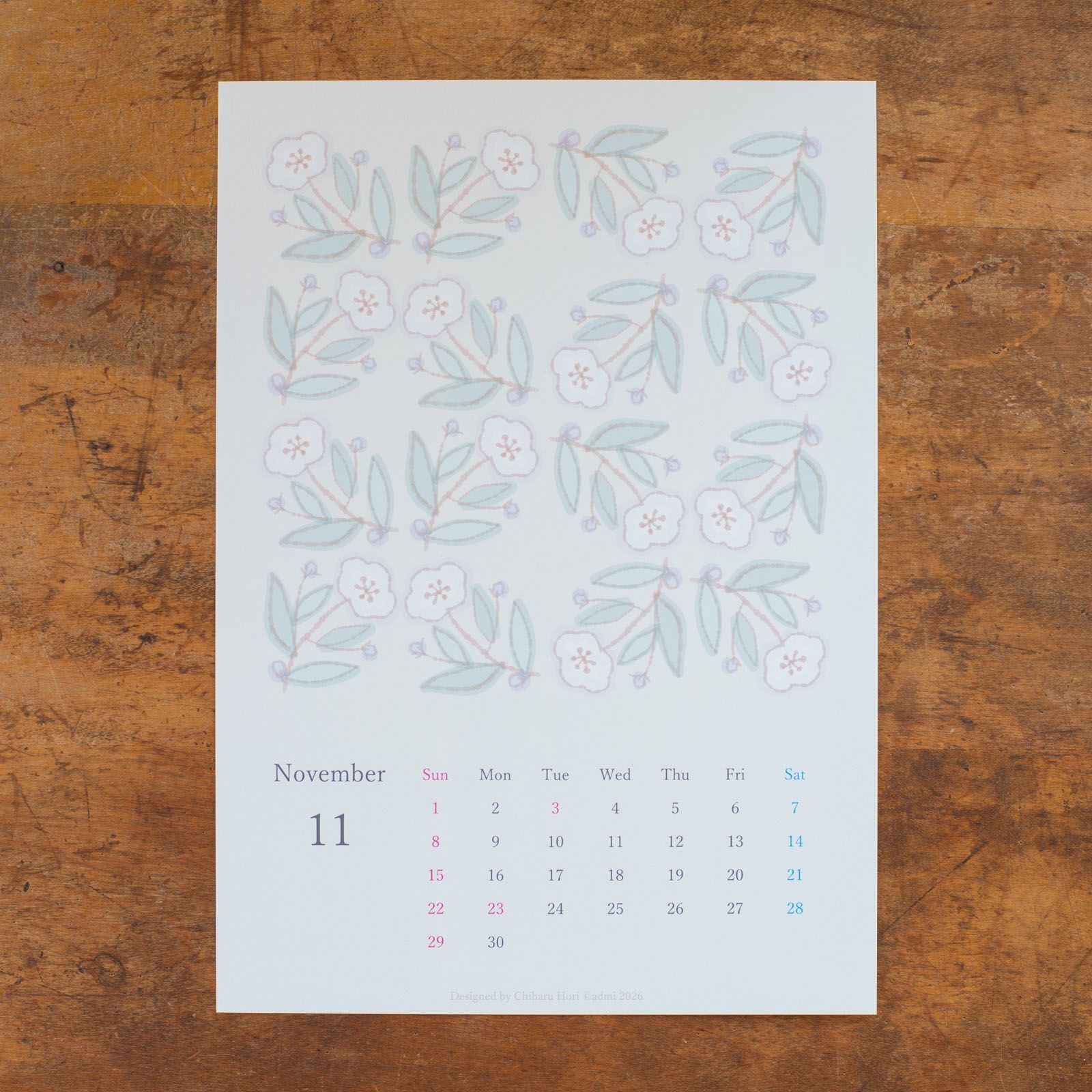 admi｜2026年カレンダー11月