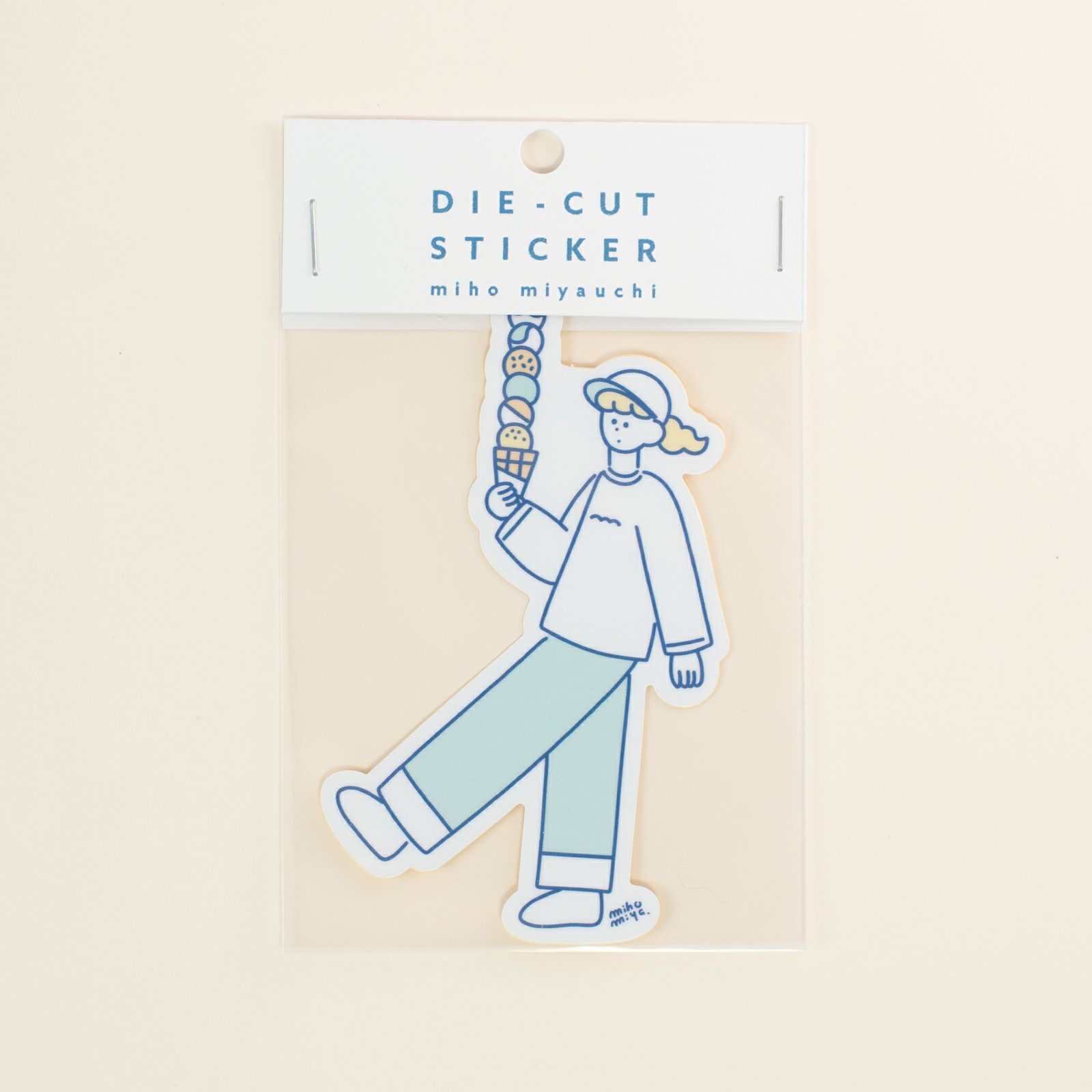miho miyauchi｜ステッカー「アイス」 | 月刊手紙舎